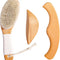 Horsehair Dry Brushing Body Brush Set for Lymphatic Drainage - Non-Slip Contoured Handle Dry Brush + Wooden Body Massage Tools. Gua Sha Stick, Maderotherapy Kit, Anti-Cellulite, and Body Detox.